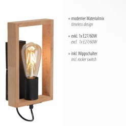 Lampes Vintages & Rétros-Luminaires Leuchten Direkt Applique murale Leuchten-Direkt FRANKY Noir, 1 lumière