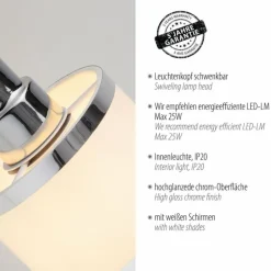 Lampes En Tissu-Luminaires Leuchten Direkt Applique murale Leuchten-Direkt ACCOR Argenté, 1 lumière