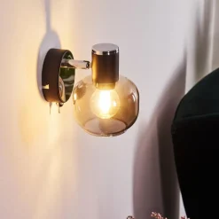 hofstein Applique murale Lexington Chrome, Noir, 1 lumière