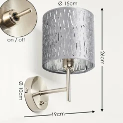 Lampes En Tissu-hofstein Applique murale LIARED Nickel mat, 1 lumière