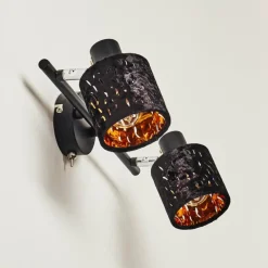 Lampes En Tissu-hofstein Applique murale Liared Noir, 2 lumières