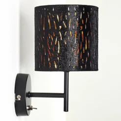 Lampes En Tissu-hofstein Applique murale Liared Noir doré, 1 lumière