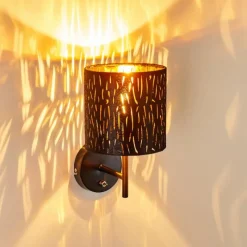 Lampes En Tissu-hofstein Applique murale Liared Noir doré, 1 lumière