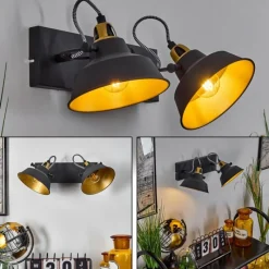 Lampes Dorées-hofstein Applique murale Llanage Noir, Blanc, 2 lumières