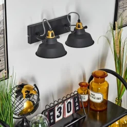 Lampes Dorées-hofstein Applique murale Llanage Noir, Blanc, 2 lumières