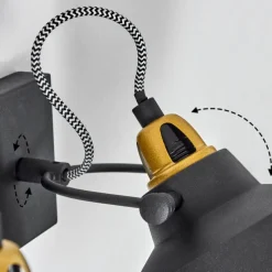 Lampes Dorées-hofstein Applique murale Llanage Noir, Blanc, 2 lumières