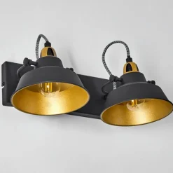 Lampes Dorées-hofstein Applique murale Llanage Noir, Blanc, 2 lumières
