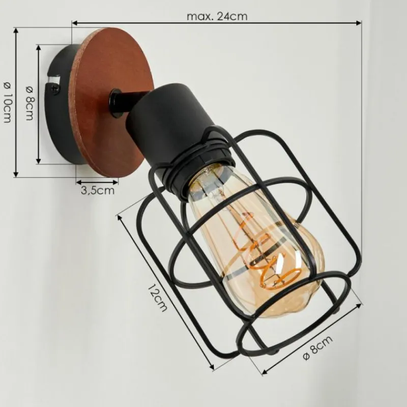 Lampes Industrielles-hofstein Applique murale Loedingen Écru, Noir, 1 lumière