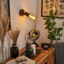 Lampes Industrielles-hofstein Applique murale Loedingen Écru, Noir, 1 lumière