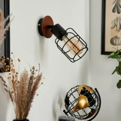 Lampes Industrielles-hofstein Applique murale Loedingen Écru, Noir, 1 lumière