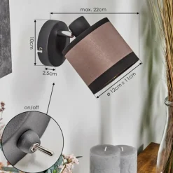 Lampes En Tissu-hofstein Applique murale Lohobe Chrome, Noir, 1 lumière