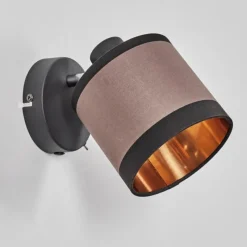 Lampes En Tissu-hofstein Applique murale Lohobe Chrome, Noir, 1 lumière