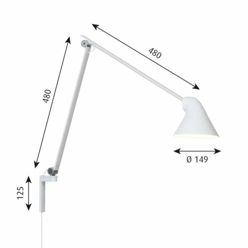 Luminaires Scandinaves-Luminaires Louis Poulsen Applique murale Louis Poulsen NJP LED Blanc, 1 lumière