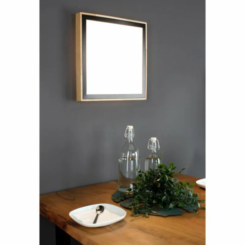 Lampes En Bois-Luce Design Applique murale SOLSTAR LED Écru, Noir, 1 lumière