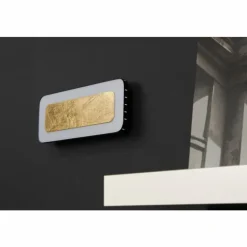 Lampes Dorées-Luce Design Applique murale Solaris LED Noir doré, Blanc, 1 lumière