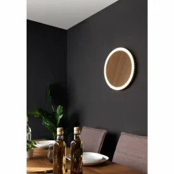 Lampes En Bois-Luce Design Applique murale MOON LED Brun, Couleur bois, Noir, 1 lumière