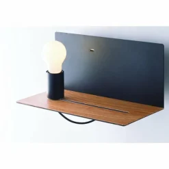 Lampes En Bois-Luce Design Applique murale Luce-Design Flash Bois foncé, Noir, 1 lumière