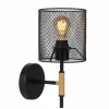 Lampes Vintages & Rétros-Luminaires Lucide Applique murale Lucide BASKETT Noir, 1 lumière
