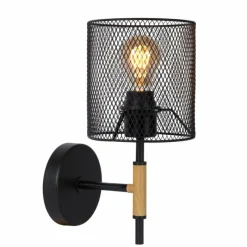 Lampes Vintages & Rétros-Luminaires Lucide Applique murale Lucide BASKETT Noir, 1 lumière