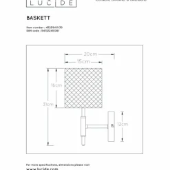 Lampes Vintages & Rétros-Luminaires Lucide Applique murale Lucide BASKETT Noir, 1 lumière