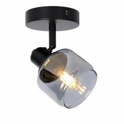 Suspension Verre Fumé-Luminaires Lucide Applique murale Lucide BJORN Noir, 1 lumière