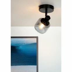 Suspension Verre Fumé-Luminaires Lucide Applique murale Lucide BJORN Noir, 1 lumière