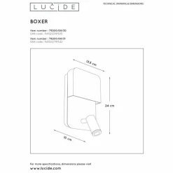 Luminaires Lucide Applique murale Lucide BOXER LED Noir, 2 lumières* Éclairage Led