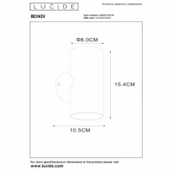 Luminaires Lucide Applique murale Lucide BONDI Noir, 2 lumières* Appliques