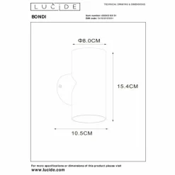 Luminaires Lucide Applique murale Lucide BONDI Blanc, 2 lumières* Appliques