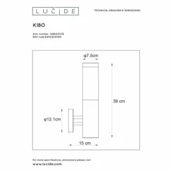 Luminaires Rustiques-Luminaires Lucide Applique murale Lucide KIBO Aluminium, 1 lumière