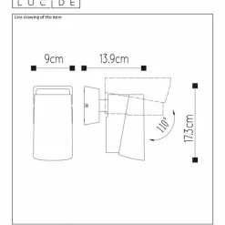 Luminaires Lucide Applique murale Lucide MANAL LED Anthracite, 1 lumière