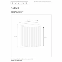 Luminaires Scandinaves-Luminaires Lucide Applique murale Lucide MAGIUS Noir, 1 lumière