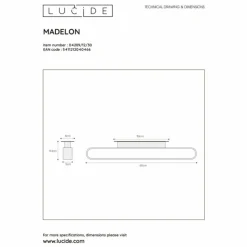 Luminaires Lucide Applique murale Lucide MADELON LED Noir, 1 lumière