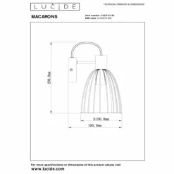 Luminaires Lucide Applique murale Lucide MACARONS Vert, 1 lumière* Appliques