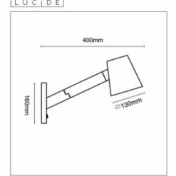 Luminaires Scandinaves-Luminaires Lucide Applique murale Lucide MIZUKO Noir, 1 lumière