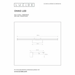 Luminaires Lucide Applique murale Lucide ONNO LED Chrome, 1 lumière