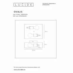 Luminaires Lucide Applique murale Lucide OVALIS Noir, 2 lumières* Appliques