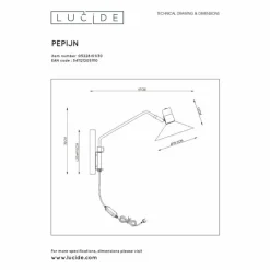 Luminaires Lucide Applique murale Lucide PEPIJN Noir, 1 lumière* Appliques