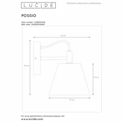 Luminaires Scandinaves-Luminaires Lucide Applique murale Lucide POSSIO Gris, 1 lumière