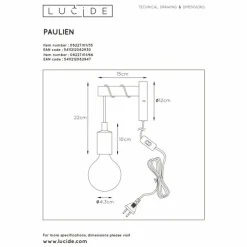 Lampes En Bois-Luminaires Lucide Applique murale Lucide Pola Bois foncé, Rose, 1 lumière