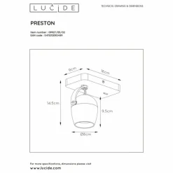 Lampes Dorées-Luminaires Lucide Applique murale Lucide PRESTON LED Or, Laiton, 1 lumière