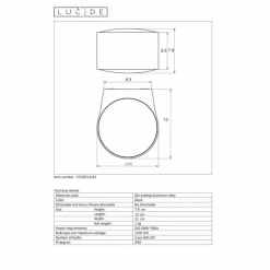 Luminaires Lucide Applique murale Lucide RAYEN LED Noir, 1 lumière* Éclairage Led