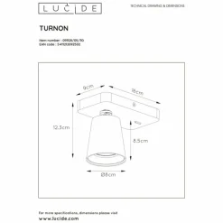 Luminaires Lucide Applique murale Lucide TURNON LED Noir, 1 lumière* Appliques