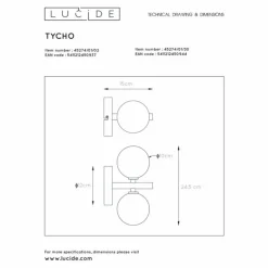 Luminaires Scandinaves-Luminaires Lucide Applique murale Lucide TYCHO Noir, 2 lumières