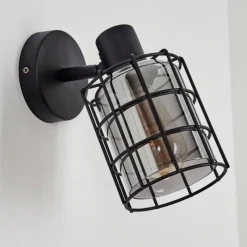 Suspension Verre Fumé-hofstein Applique murale Lungernsee Noir, 1 lumière