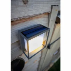 Luminaires Lutec Applique murale Lutec Curtis Solar LED Anthracite, 1 lumière, Détecteur de mouvement