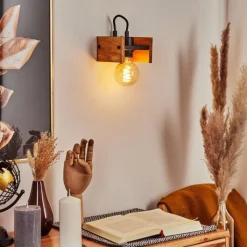 Lampes Vintages & Rétros-hofstein Applique murale Maahui Écru, Noir, 1 lumière