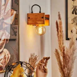 Lampes Vintages & Rétros-hofstein Applique murale Maahui Écru, Noir, 1 lumière