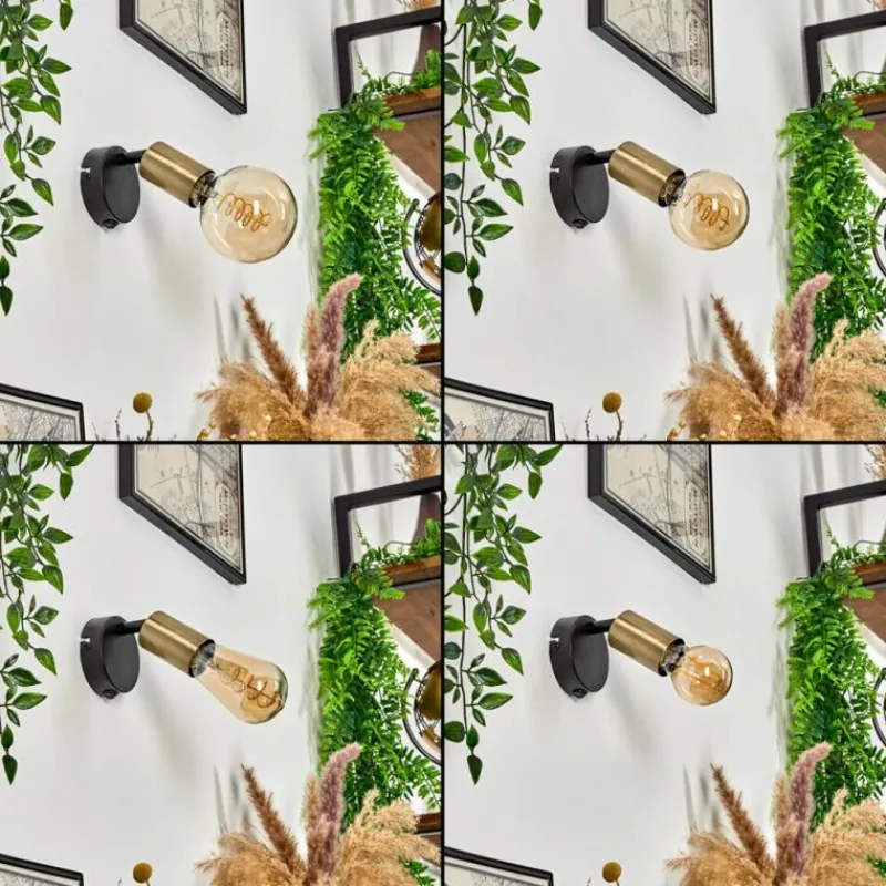 hofstein Applique murale Maidford Laiton, Noir, 1 lumière