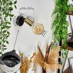 hofstein Applique murale Maidford Laiton, Noir, 1 lumière